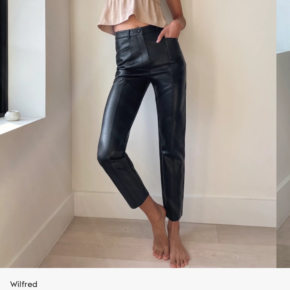 Aritzia Wilfred Rebel Pants Vegan Leather 4